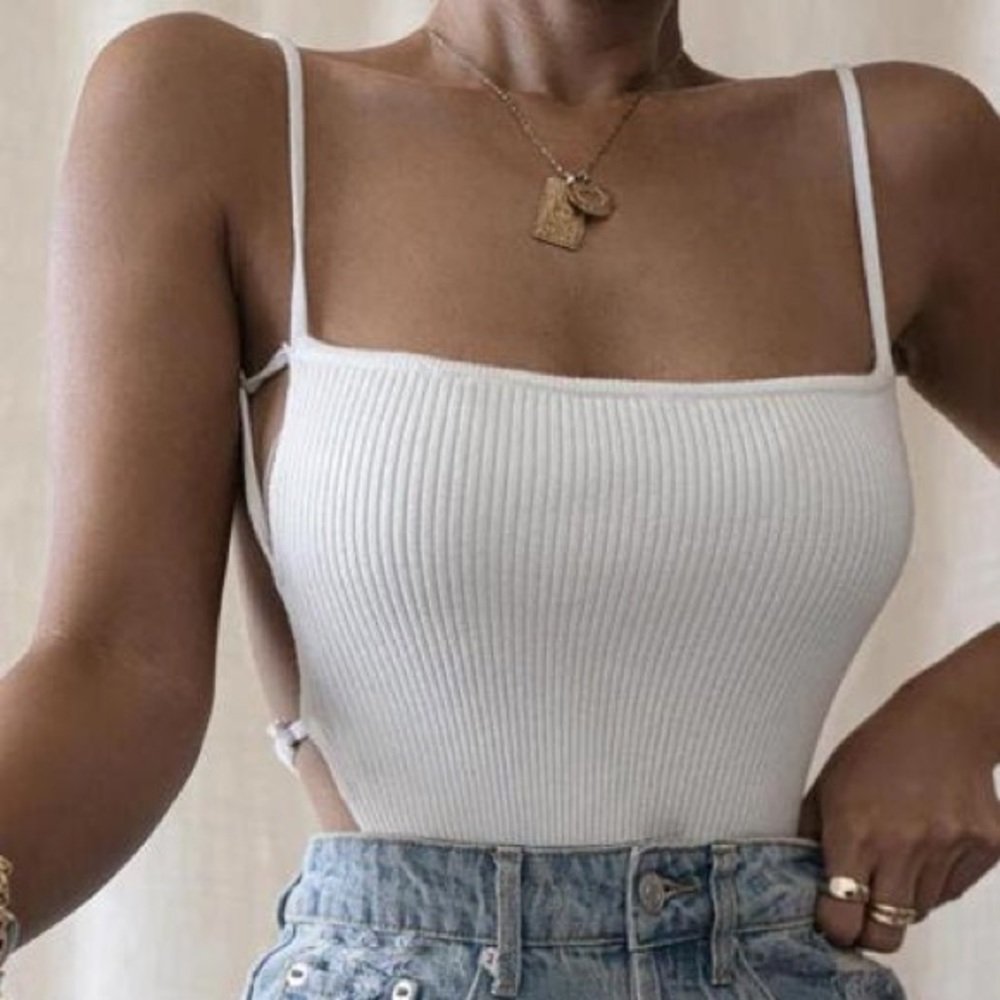 Alexandria Crop Top White